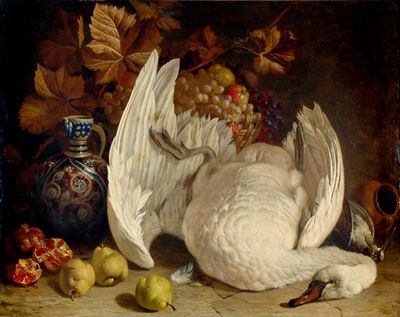 William Hughes : Still Life with Fruit and Game