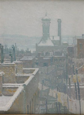 George Muendel : New York Rooftops in Winter