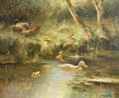 Hendrik Breedveld : Mother and her Ducklings