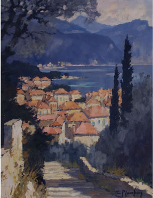 Edouard Planchais : View of Cap d'Ail on the French Riviera