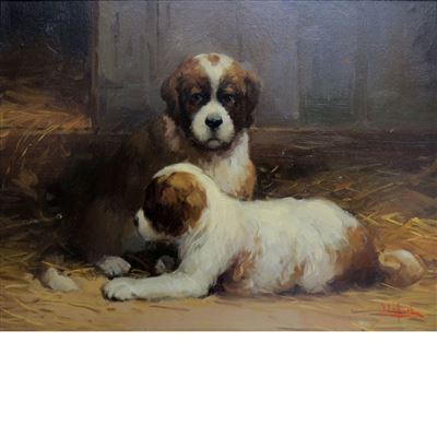 Jean Lefort : St. Bernard Puppies