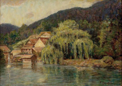 Ferdinand Thurnherr : 'Am Rhein bei Schaffhausen'