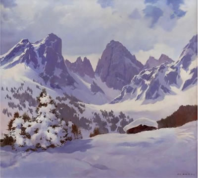 Oswald Rampl : Winter in der Axamer Lizum