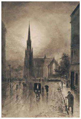 William Matthew Hodgkins : Sketch for 'A Soft Night' Moray Place