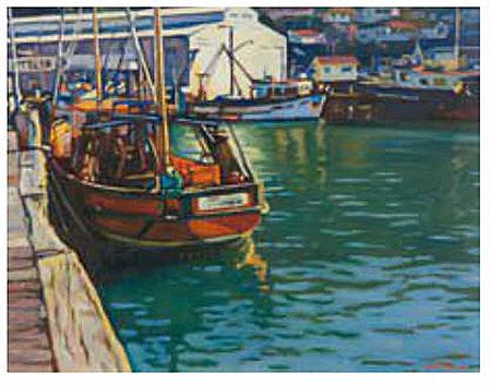 Owen R Lee : The Red Boat, Lyttelton