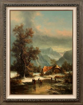 Ludwig Muninger : Winter Mountain Landscape