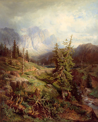 Gottfried Seelos : Mountain Landscape around Karrersee