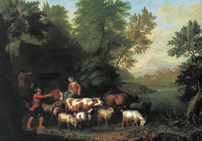 Willem Romeyn : Pastoral scene in a southern landscape