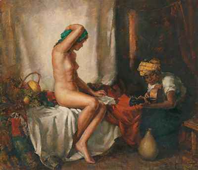 Karl Truppe : Odalisque with Negro Servant Girl