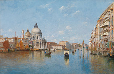 Rafael Senet y Perez : Venice, The Grand Canal with Santa Maria della Salute