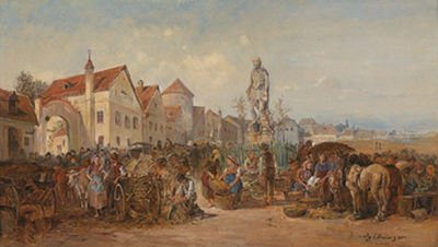 Ignaz Ellminger : Market Day in Langenlois (?)