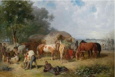 Franz Adam : The Cavalry Camp