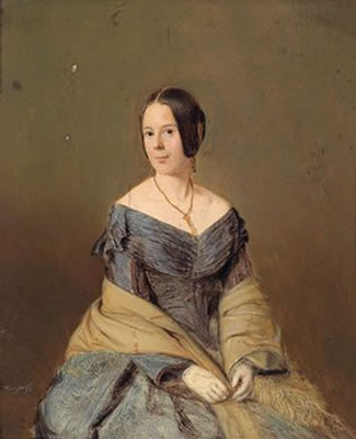 Josef Mansfeld : Portrait of a Lady in a Blue Dress; Portrait of a Gentleman