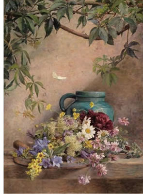 Auguste Doll : Summer Flowers with Butterfly