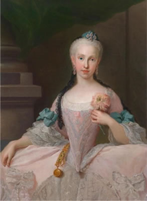 Giuseppe Bonito : Portrait of Maria Amalia of Saxony, Queen of Naples and Spain (1724-1760)