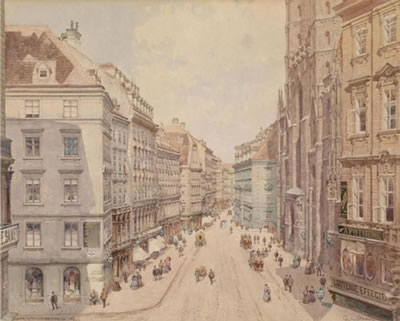 Richard Moser : Der Stephansplatz um 1860