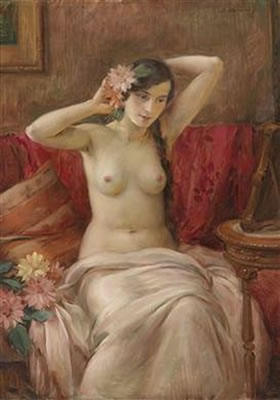 Bohumil Maracek : Female Nude Sitting