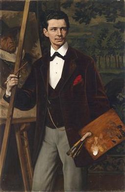 Eduard Karl Franz Von Gebhardt : Portrait of a Painter Before an Easel