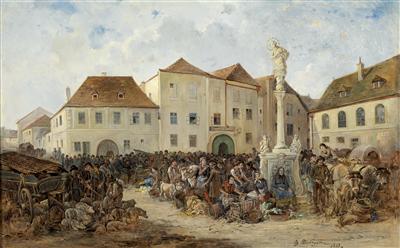 Ignaz Ellminger : Swine Market in Pulkau