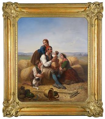 Friedrich (Ritter von Malheim) Friedlander : Peasant Family Resting During Harvest