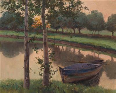 Carl Leopold Voss : 'Abend am Weiher' ('Evening at the pond')