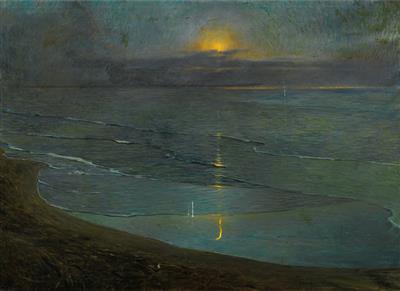 Ugo Flumiani : Vedute of Grado at Night, Looking towards Trieste