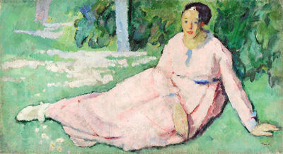 Henri Ramah : LA FEMME EN ROSE (CA.1917)