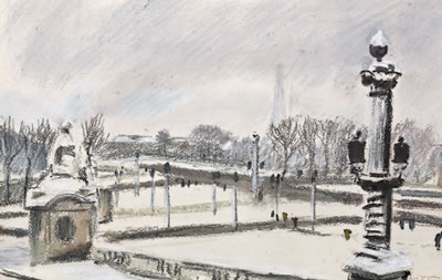 Andre Jacquemin : VUE DE LA PLACE DE LA CONCORDE ENNEIGÉE.