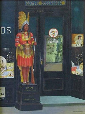 Miklos Suba : CIGAR STORE INDIAN WITH WAR BOND POSTERS