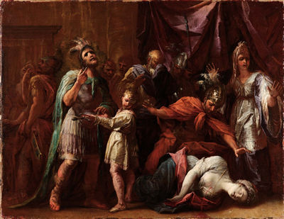 Giovanni Antonio Burrini : Morte di Lucrezia