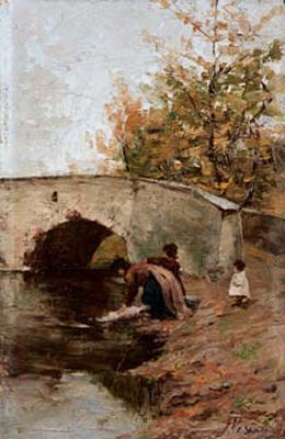 Francesco Vismara : Lavandaia al ponte