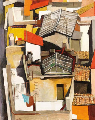 Renato Guttuso : Tetti su Via Leonina