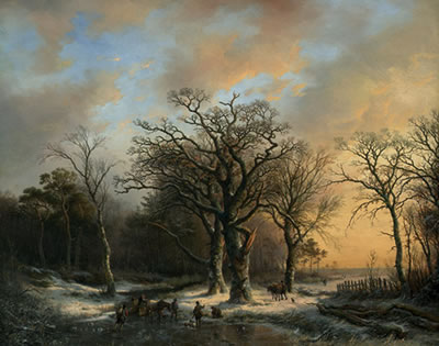 Willem Bodeman : Romantische Winterlandschaft