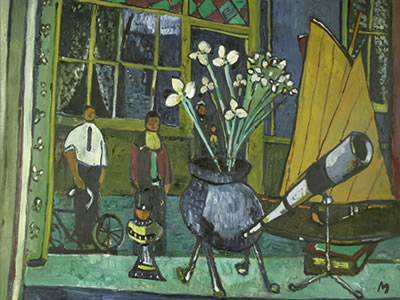 Hans Meyboden : Straße am Fenster