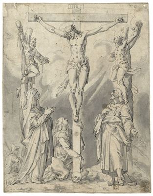 Friedrich Sustris : Christ at the crucifixion