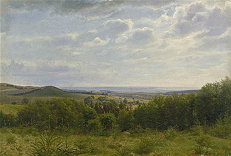 Claus Anton Kolle : Spätsommerliche Landschaft auf Nordseeland