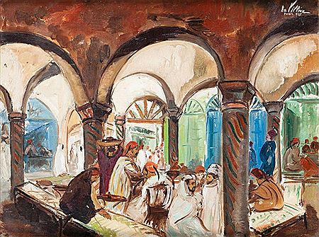 Eliane de la Villeon : Le café dans la Médina de Tunis, 1935