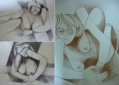 Ruben Camacho : Femme alongée (set of 3)