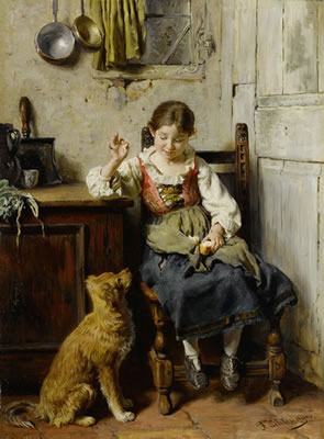 Felix Schlesinger : Mädchen mit Hund