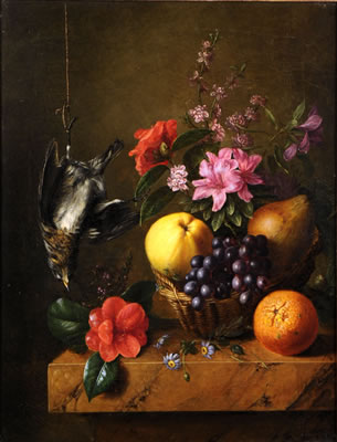 Henri Robbe : Nature morte au Panier de Fruits