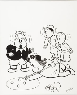 Irving Tripp : Little Lulu Library Set II Slipcase Cover Illustration Original Art (Another Rainbow, 1991)