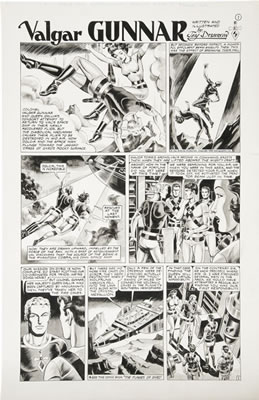 Jayson Disbrow : Valgar Gunnar Serial Chapter Original Art, Group of 3 (DynaPubs, 1980)