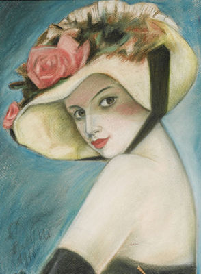 Olga Ludvigovna Della-Vos-Kardovskaya : Lady in Hat, 1916