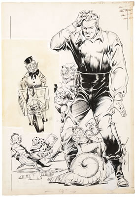 Charles Solomon Sultan : Punch Comics #2 Mr. E Cover Original Art (Chesler, 1942)...