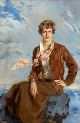 Howard Chandler Christy : Amelia Earhart, Town and Country cover, February 1, 1933