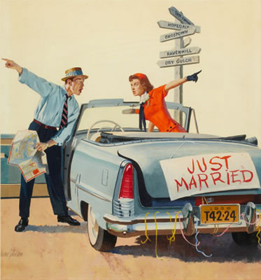 Gordon Johnson : Just Married, American Weekly cover, August 5, 1956