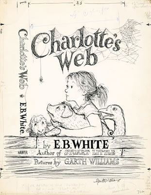 Garth Montgomery Williams : Charlotte's Web, book cover, 1952