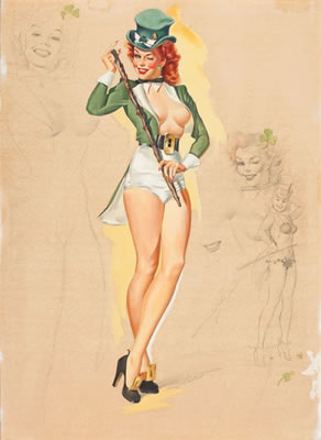 Freeman Elliott : I'm Not as Green as I Look, calendar pin-up, March 1950