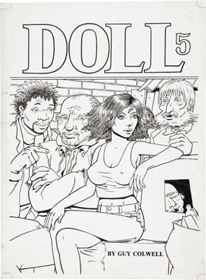 Guy Colwell : Doll #5 Cover Original Art (Rip Off Press, 1990)