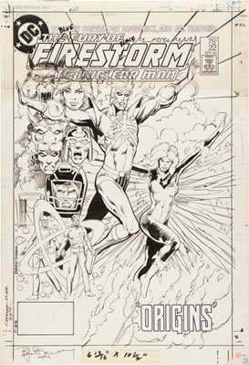 Rafael Kayanan : The Fury of Firestorm #22 Cover Original Art (DC, 1984).